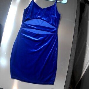 Blue Velvet Mini Cocktail Dress